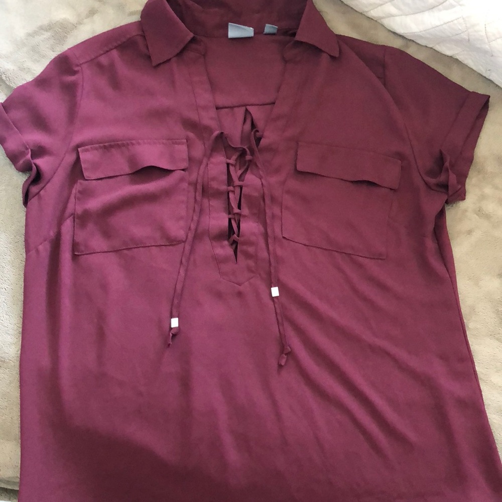 Women’s lace up blouse